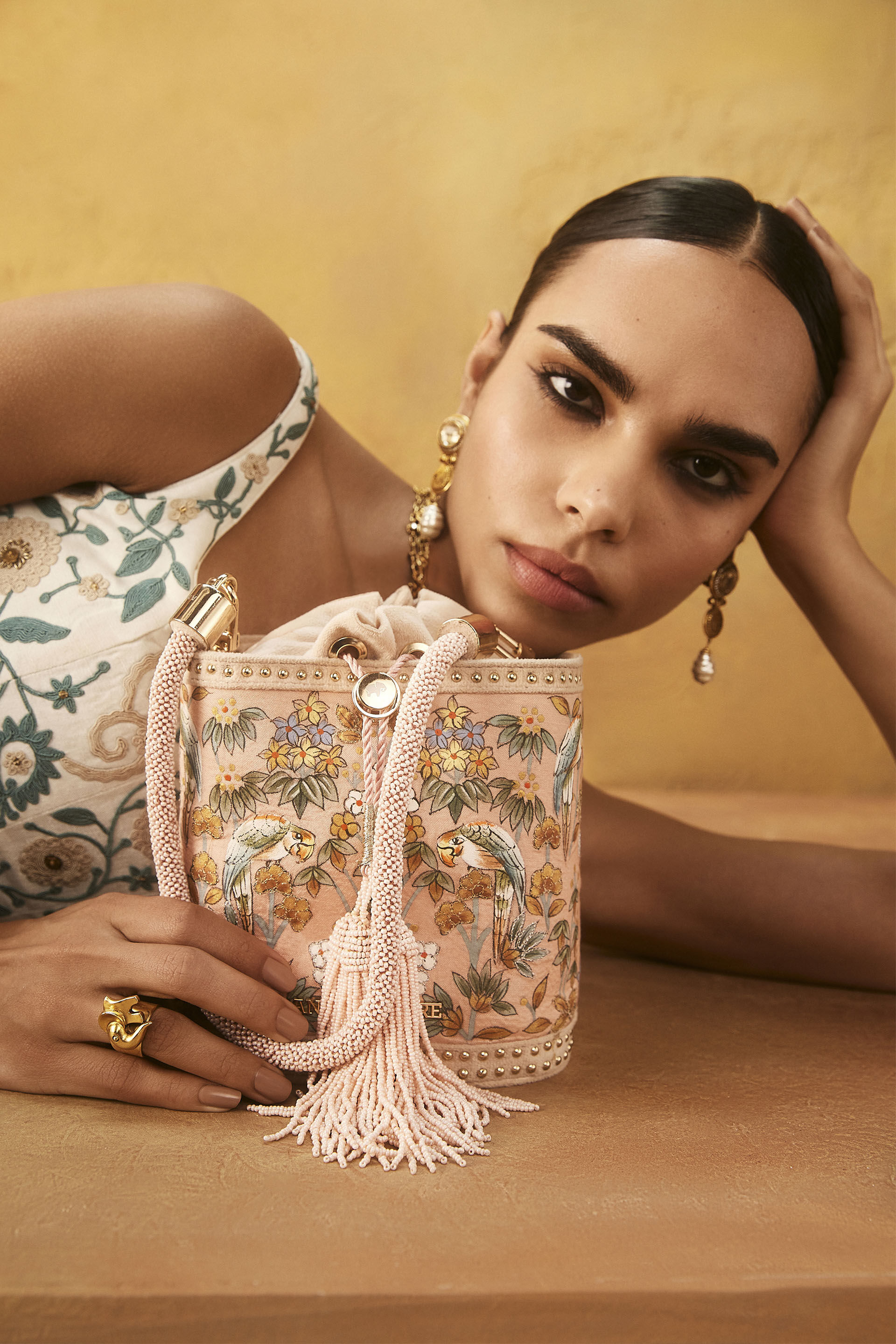 Pichhwai Bucket Bag - Flamingo Pink